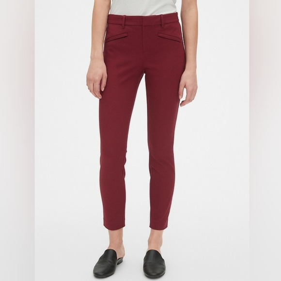 GAP Skinny Ankle Pants Size 14 Red Radish Burgundy Career Business Dreas Pants - Picture 1 of 11